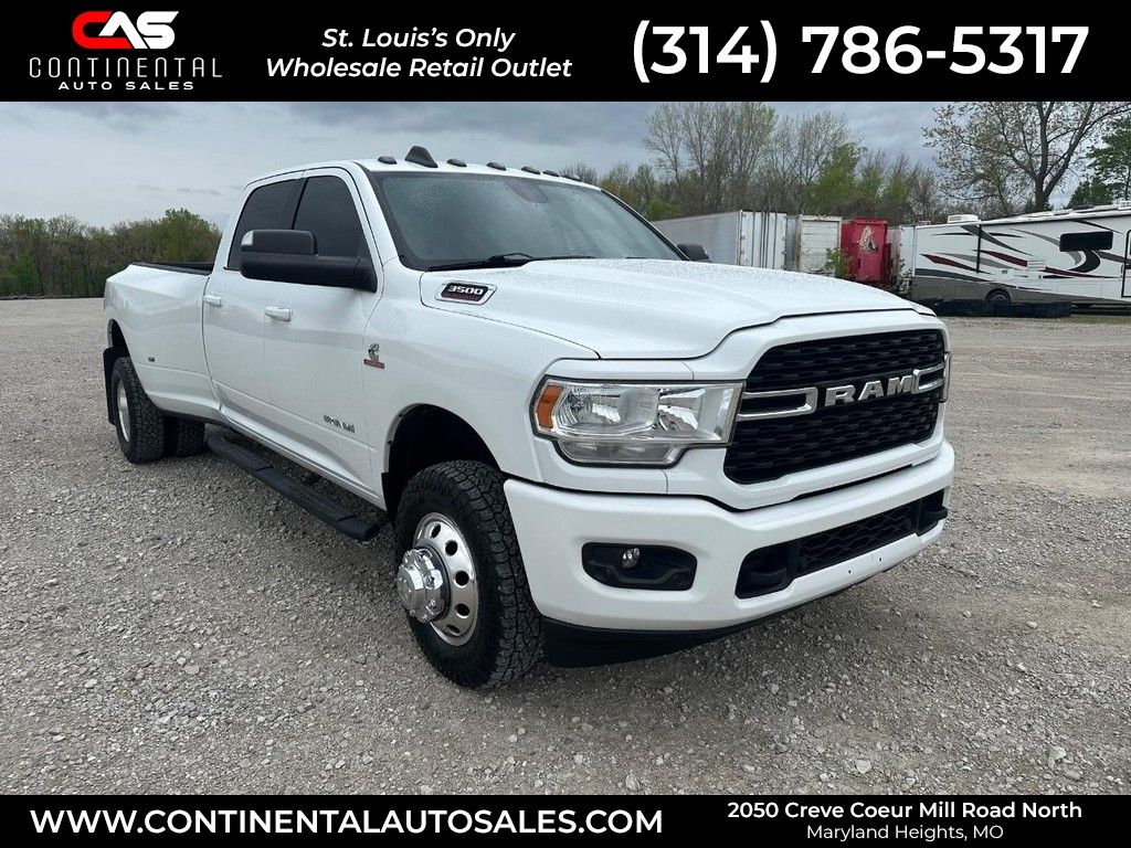 Bright White Clearcoat 2022 RAM 3500 Lone Star Crew Cab LB DRW 4WD Pickup Truck Four-Wheel Drive 6-Speed Automatic