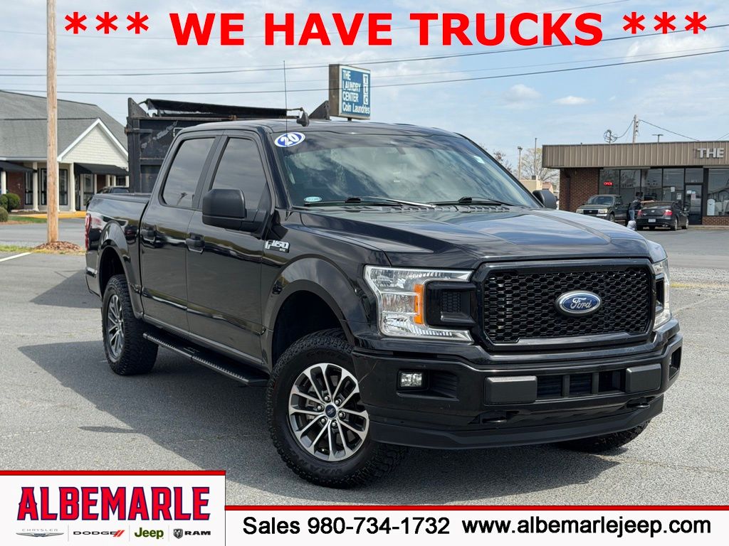 Black 2020 Ford F-150 XL SuperCrew 4WD Pickup Truck Four-Wheel Drive Automatic