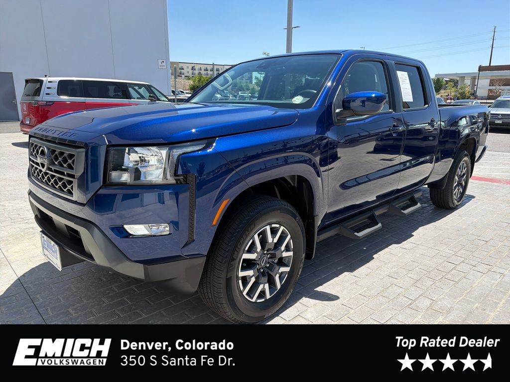 Deep Blue Pearl 2023 Nissan Frontier Pickup Truck Four-Wheel Drive 9-Speed Automatic