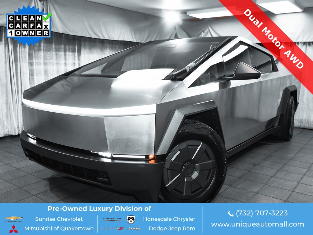 Silver 2025 Tesla Cybertruck Pickup Truck All-Wheel Drive 1-Speed Automatic
