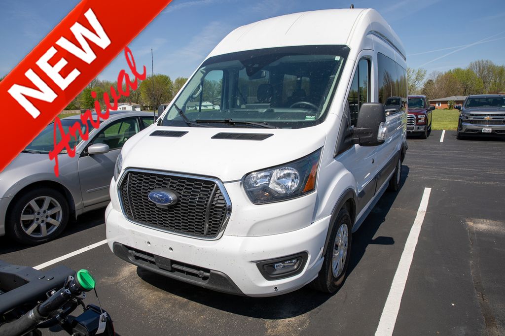 Oxford White 2024 Ford Transit Passenger 350 XLT High Roof LB RWD Van Rear-Wheel Drive