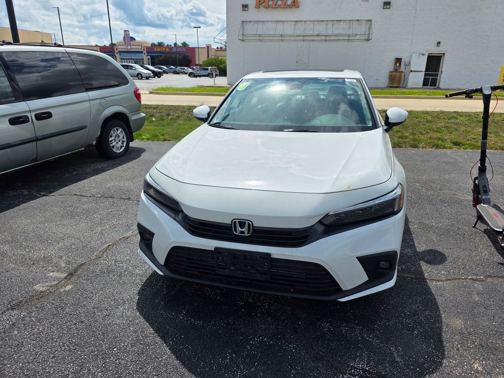 Platinum White Pearl 2024 Honda Civic Sedan Front-Wheel Drive Continuously Variable Transmission