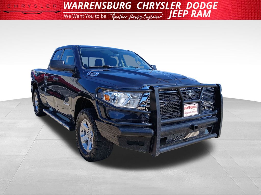 Gray (Maximum Steel Metallic Clearcoat) 2019 RAM 1500 Tradesman Quad Cab 4WD Pickup Truck Four-Wheel Drive 8-Speed Automatic