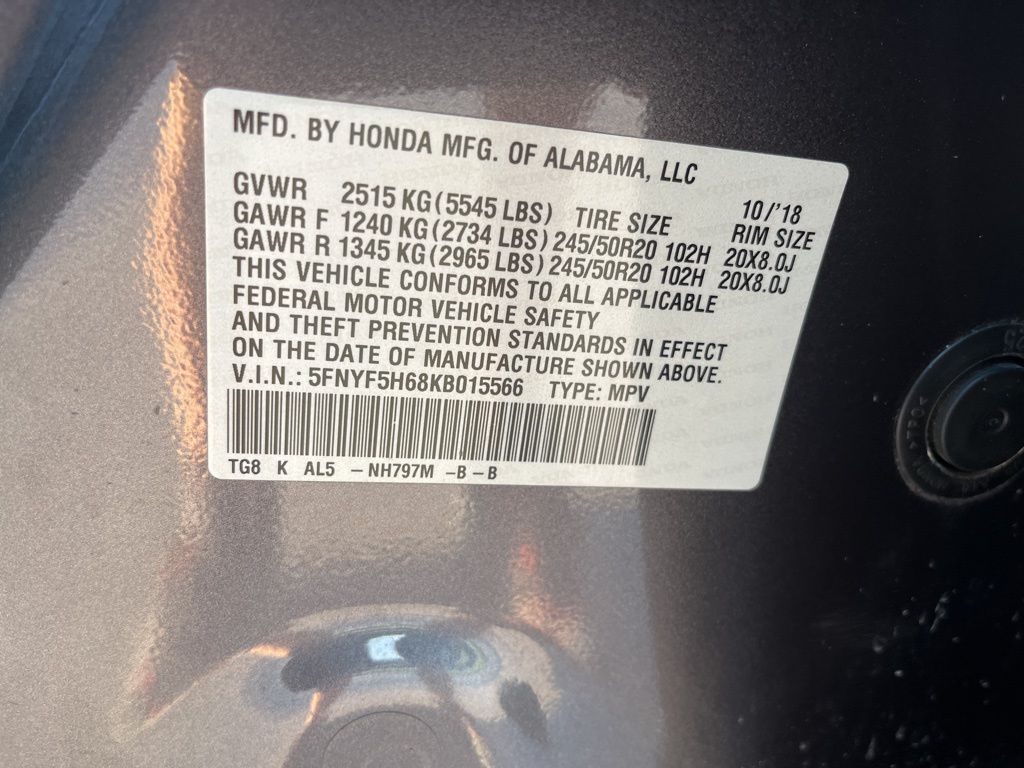 2019 Honda Pilot Touring 6