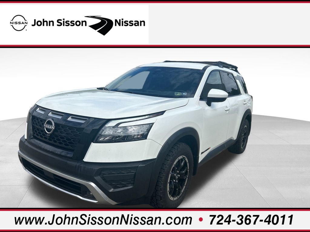Glacier White 2025 Nissan Pathfinder Rock Creek 4WD SUV / Crossover All-Wheel Drive 9-Speed Automatic