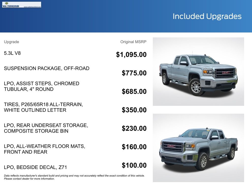 2015 Quicksilver Metallic GMC Sierra 1500 SLE 4X4 Truck