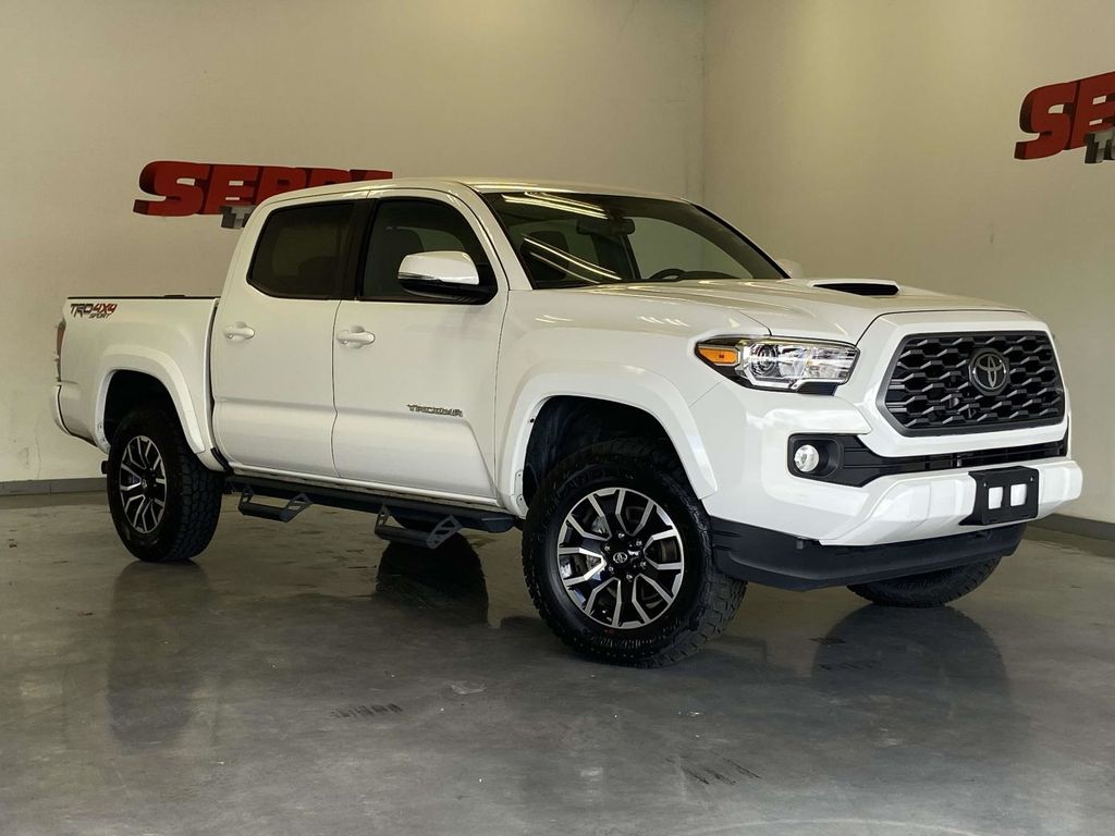 White 2022 Toyota Tacoma TRD Sport Double Cab 4WD Pickup Truck Four-Wheel Drive 6-Speed Automatic
