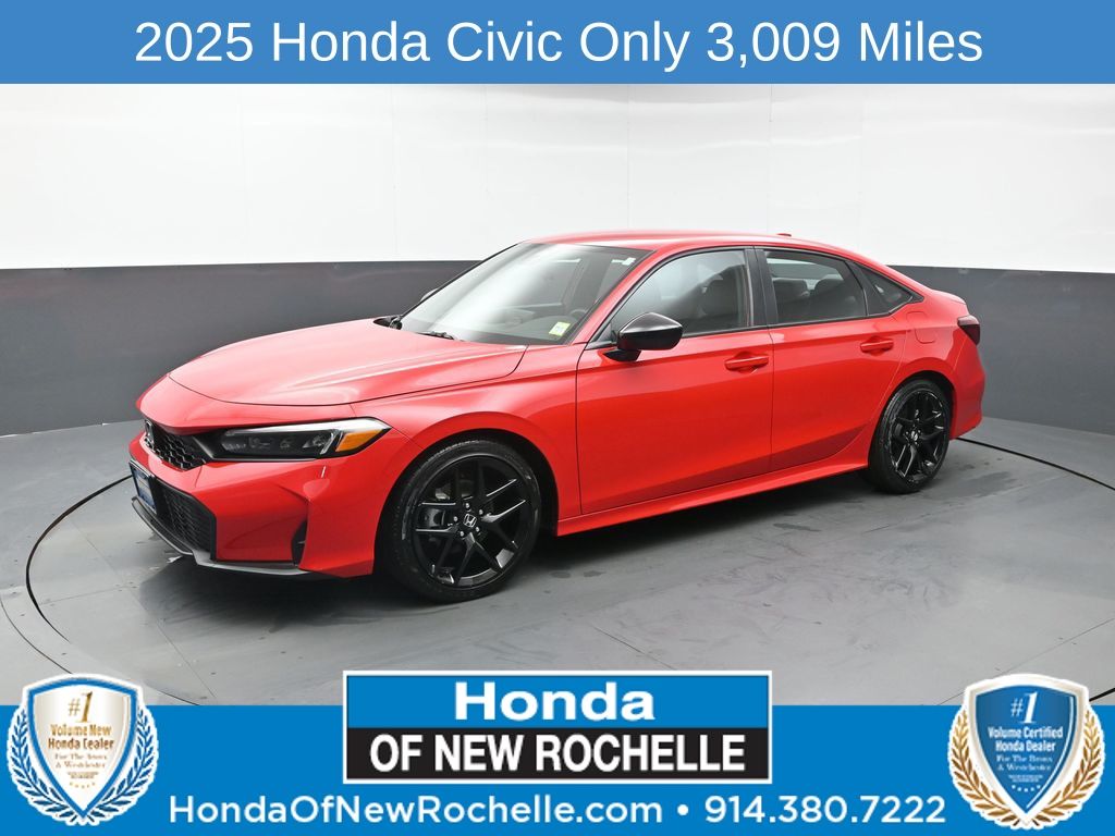Rallye Red 2025 Honda Civic Sedan Front-Wheel Drive Continuously Variable Transmission
