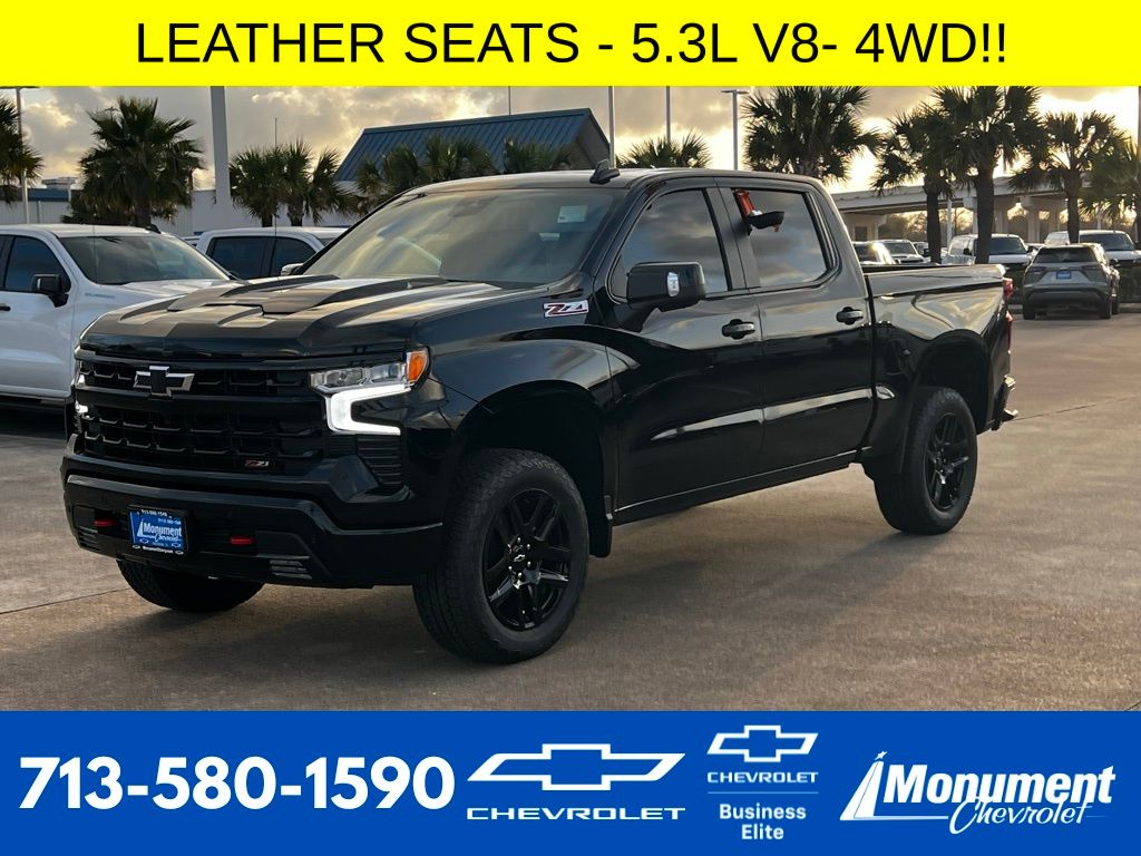 Black 2026 Chevrolet Silverado 1500 LT Trail Boss Crew Cab 4WD Pickup Truck Four-Wheel Drive Automatic