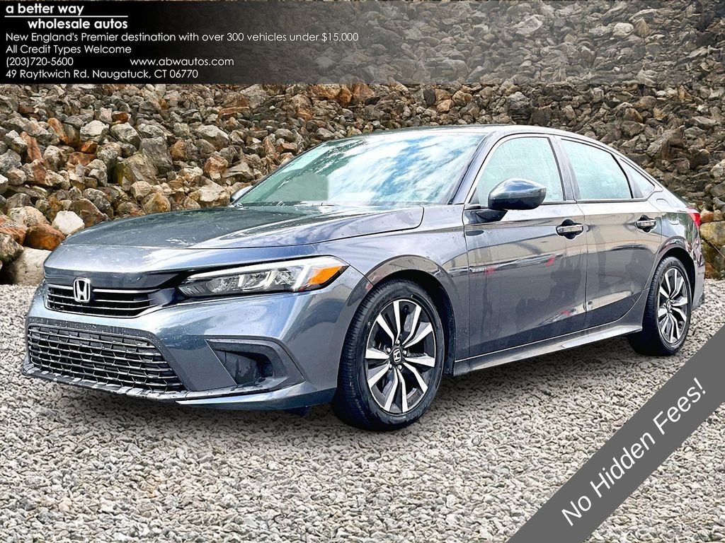 Gray 2022 Honda Civic Sedan Front-Wheel Drive Continuously Variable Transmission