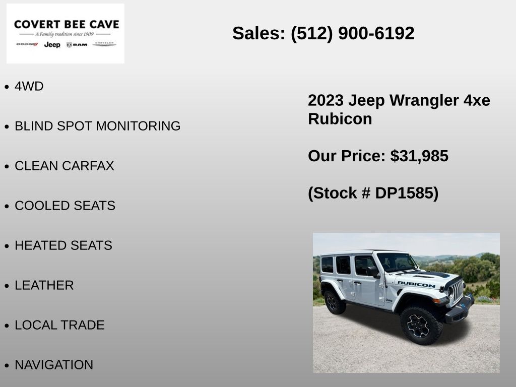 Used Car 2023 Jeep Wrangler  Rubicon 4xe For Sale Under $35,000 In Austin, Texas