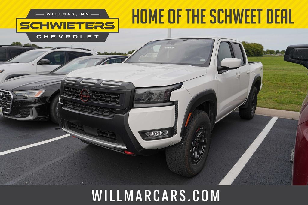 Glacier White 2026 Nissan Frontier Pickup Truck Four-Wheel Drive 9-Speed Automatic Overdrive