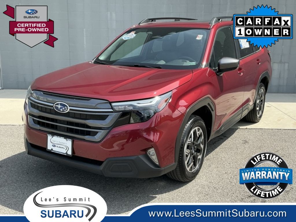 Crimson Red Pearl 2025 Subaru Forester Premium Crossover AWD SUV / Crossover All-Wheel Drive Continuously Variable Transmission
