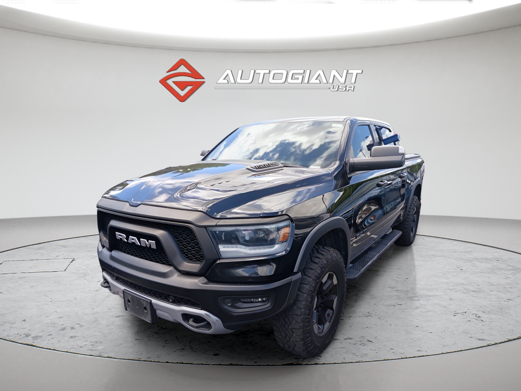 Diamond Black Crystal Pearlcoat 2019 RAM 1500 Rebel Crew Cab 4WD Pickup Truck Four-Wheel Drive 8-Speed Automatic