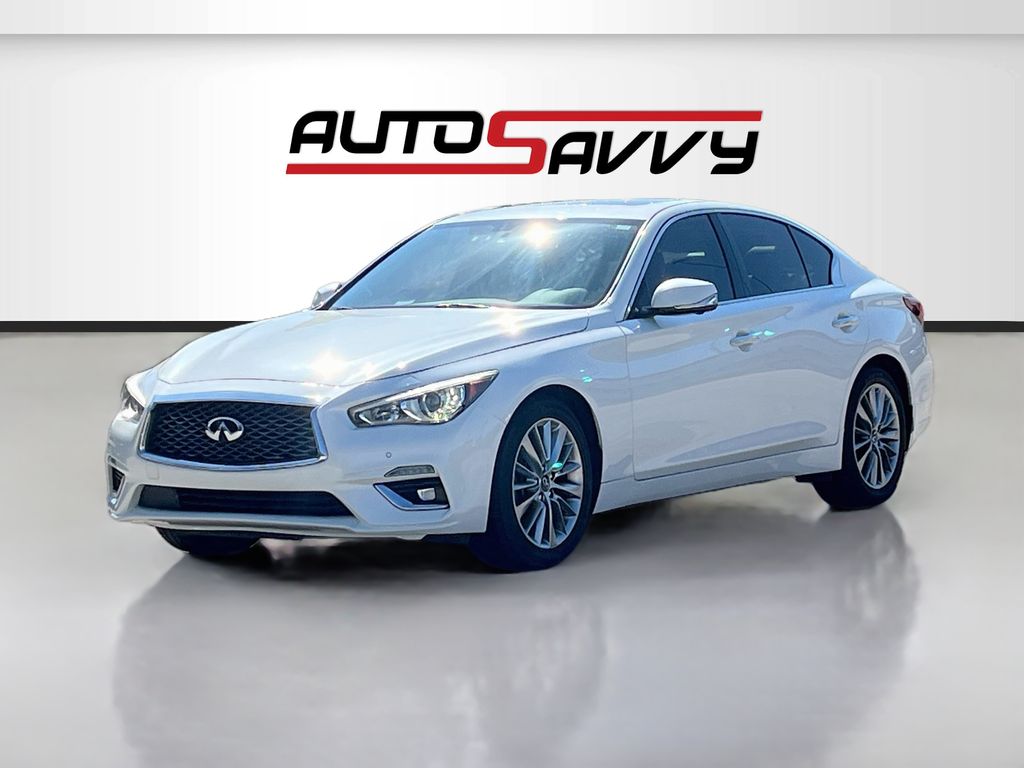 2022 INFINITI Q50 LUXE White at AutoSavvy Houston Northwest