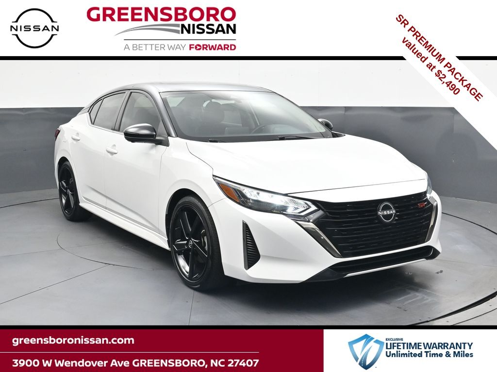 Aspen White Tricoat/Super Black 2024 Nissan Sentra Sedan Front-Wheel Drive Continuously Variable Transmission