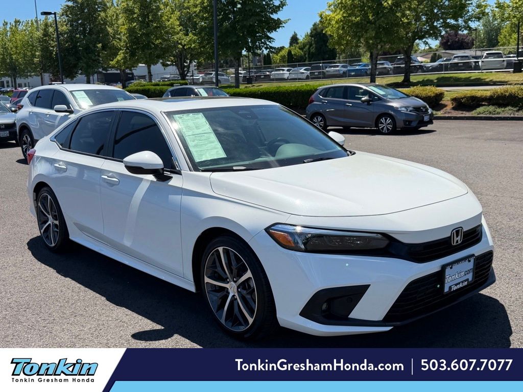 Platinum White Pearl 2024 Honda Civic Sedan Front-Wheel Drive Continuously Variable Transmission