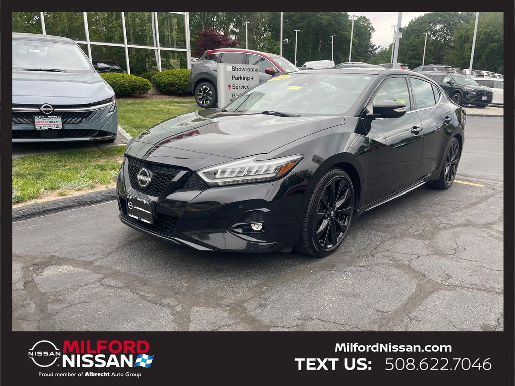 Super Black 2023 Nissan Maxima Sedan Front-Wheel Drive Continuously Variable Transmission