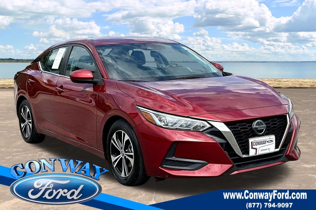 Red (Scarlet Ember Tintcoat) 2021 Nissan Sentra Sedan Front-Wheel Drive Continuously Variable Transmission
