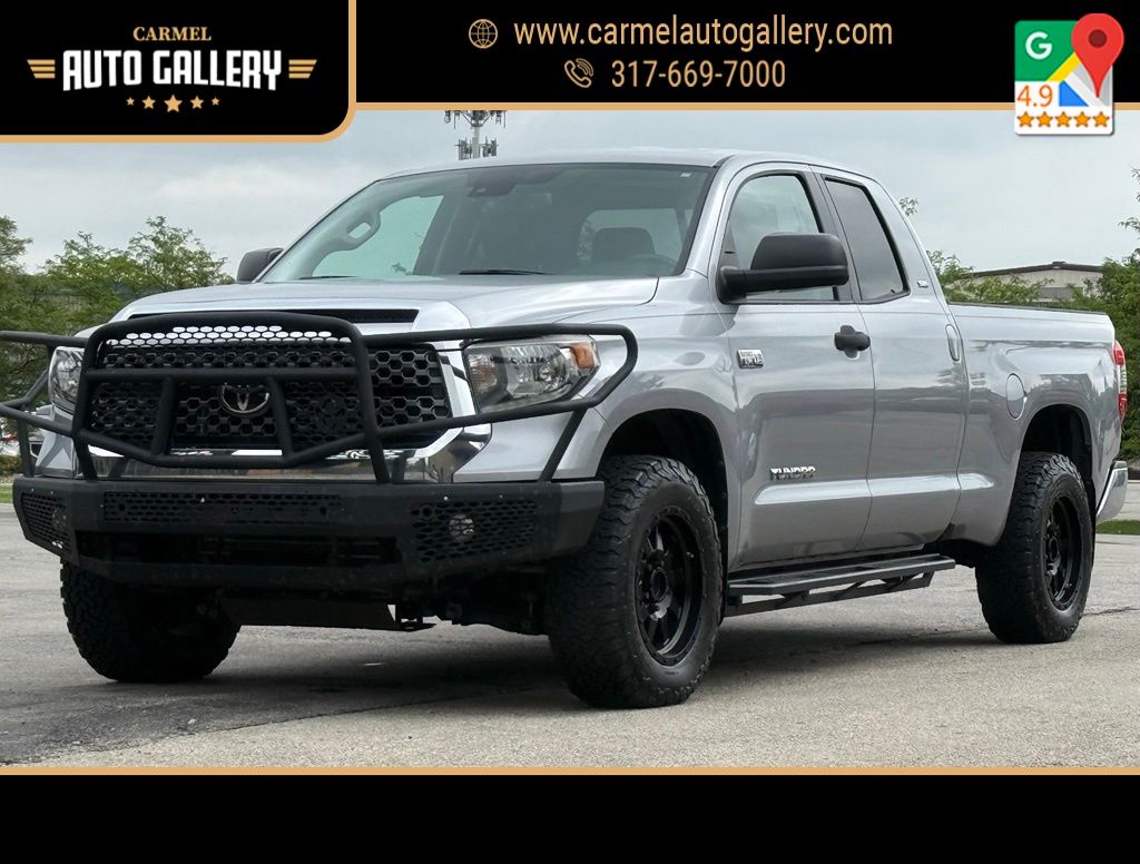 Silver Sky Metallic 2020 Toyota Tundra SR5 Double Cab 4WD Pickup Truck Four-Wheel Drive 6-Speed Automatic
