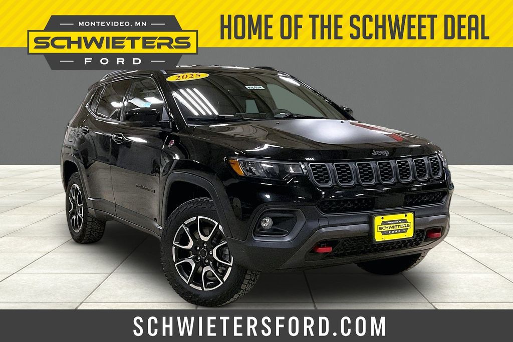 Diamond Black Crystal Pearlcoat 2025 Jeep Compass SUV / Crossover Four-Wheel Drive 8-Speed Automatic