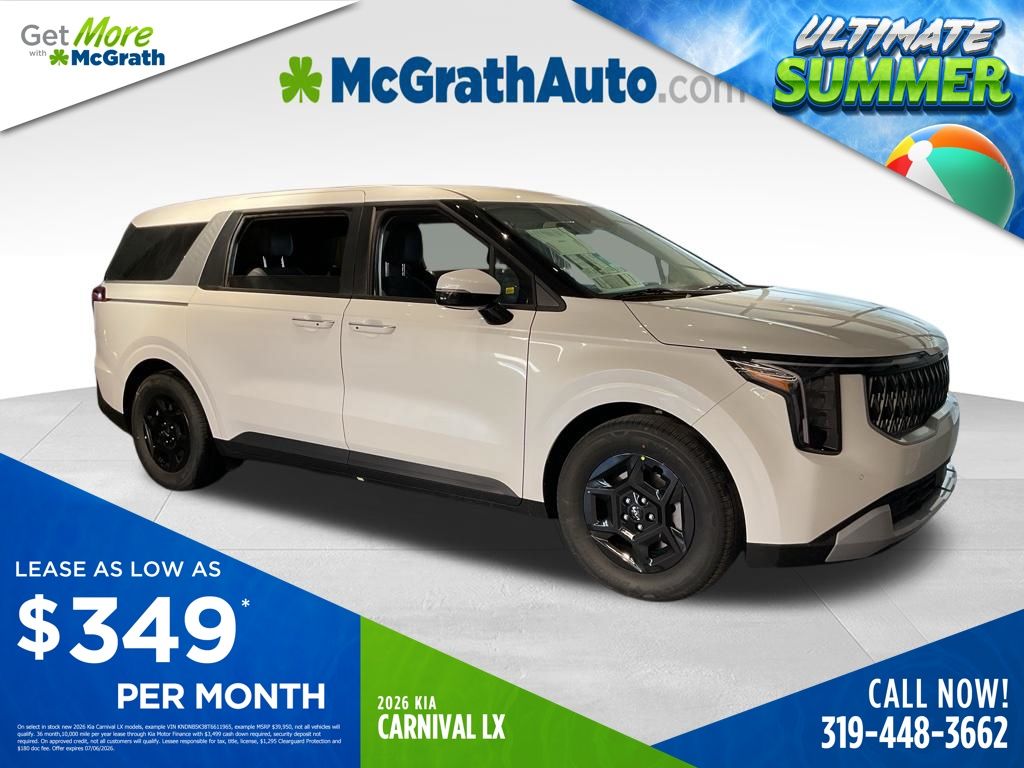 Snow White Pearl 2026 Kia Carnival LX FWD Minivan Front-Wheel Drive 8-Speed Automatic