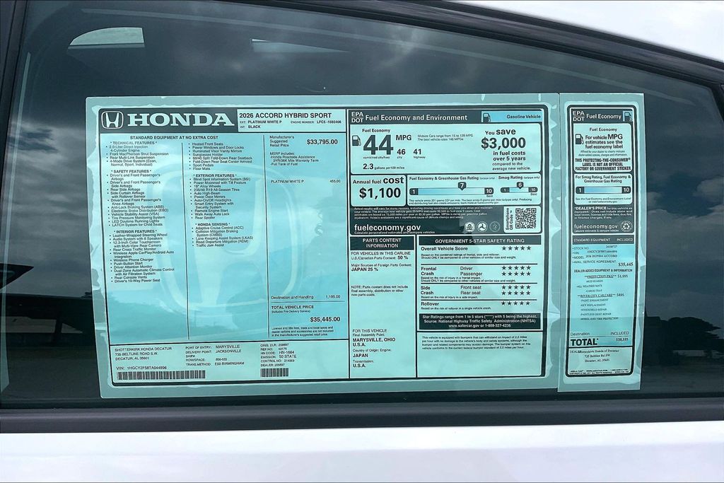 New 2026 Honda Accord Hybrid Sedan