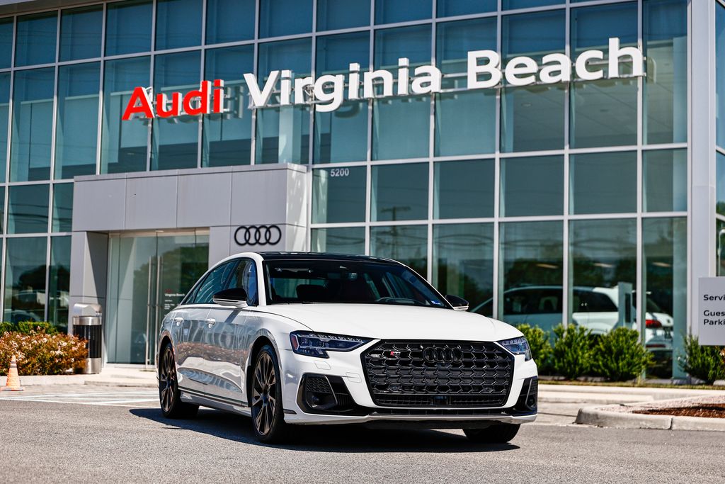 Glacier White Metallic 2025 Audi S8 Sedan All-Wheel Drive 8-Speed Automatic