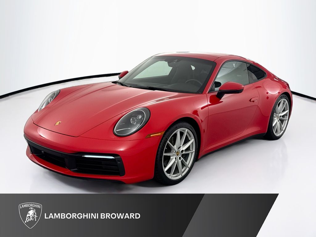 Red 2024 Porsche 911 Carrera Coupe RWD Coupe Rear-Wheel Drive 8-Speed Automatic