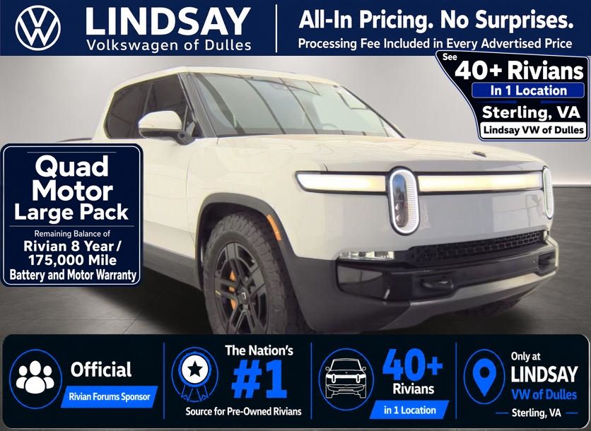 Glacier White 2022 Rivian R1T Pickup Truck All-Wheel Drive 1-Speed Automatic