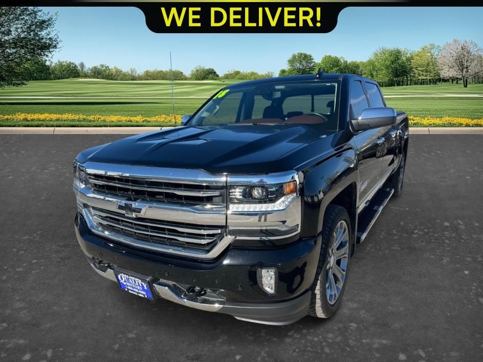 Black 2018 Chevrolet Silverado 1500 High Country Crew Cab 4WD Pickup Truck Four-Wheel Drive 8-Speed Automatic Overdrive