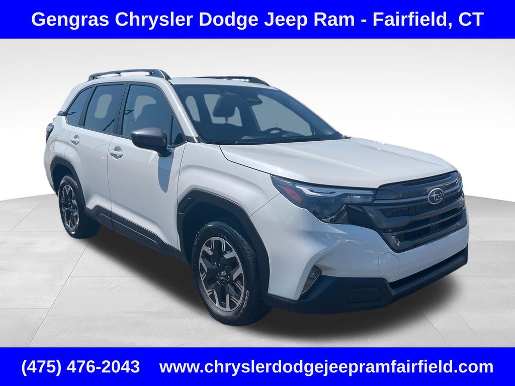 Crystal White Pearl 2025 Subaru Forester SUV / Crossover All-Wheel Drive Continuously Variable Transmission