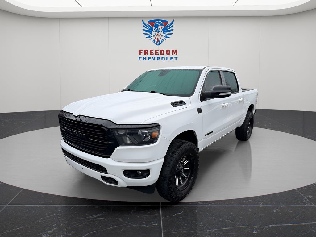 Bright White Clearcoat 2021 RAM 1500 Big Horn Crew Cab 4WD Pickup Truck Four-Wheel Drive 8-Speed Automatic