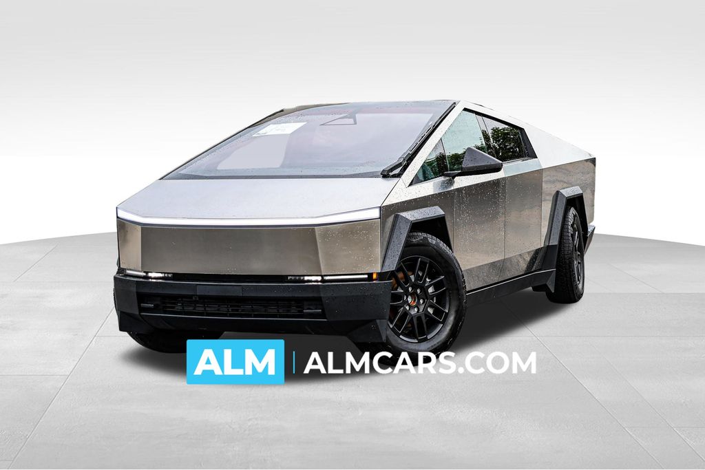 Silver 2025 Tesla Cybertruck Crew Cab AWD Pickup Truck All-Wheel Drive 1-Speed Automatic