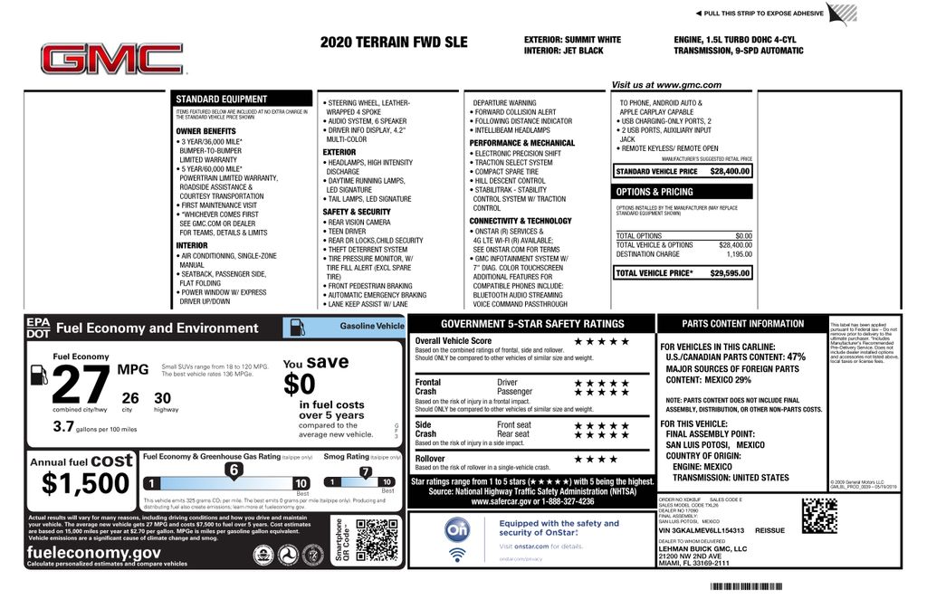 2020 GMC Terrain SLE FWD