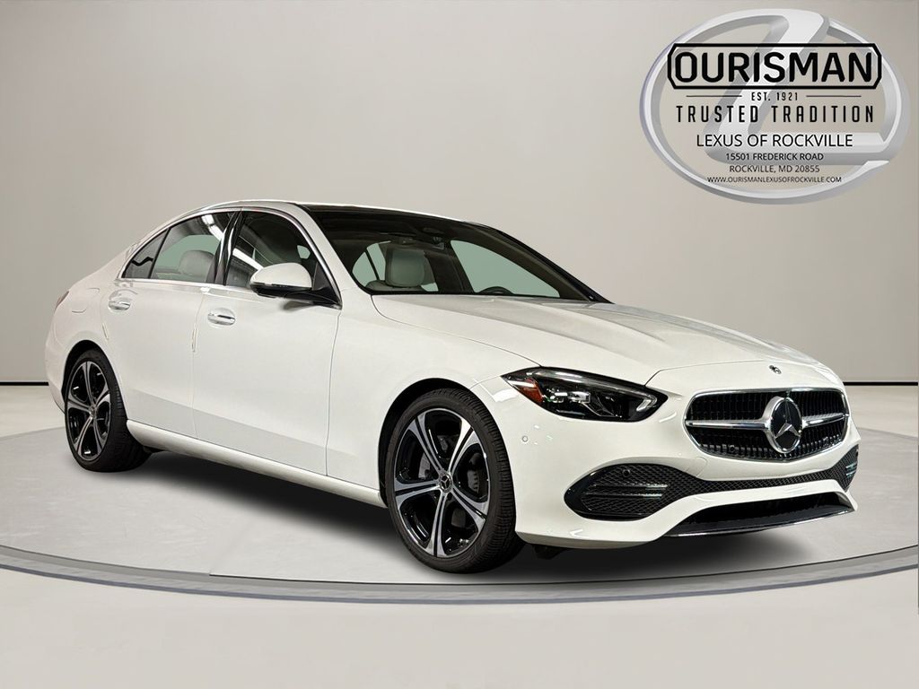 Polar White 2025 Mercedes-Benz C-Class Sedan All-Wheel Drive 9-Speed Automatic