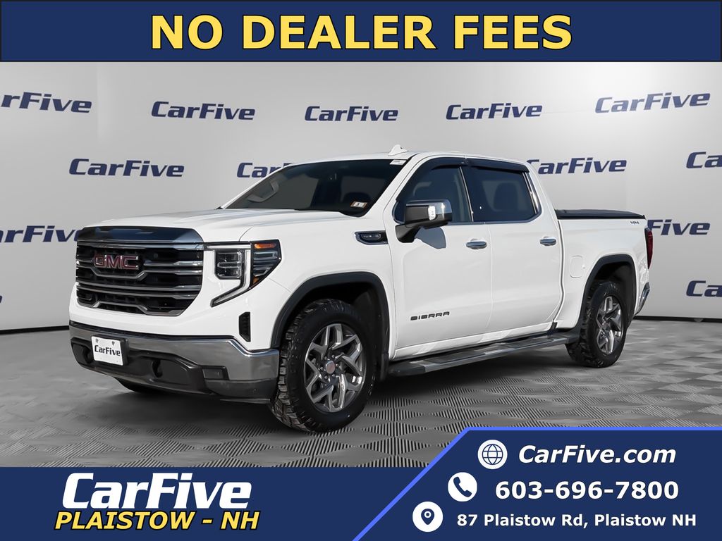 Summit White 2022 GMC Sierra 1500 SLT Crew Cab 4WD Pickup Truck Four-Wheel Drive Automatic