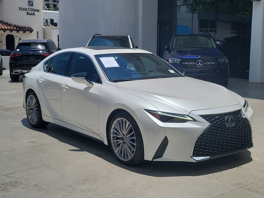 White Pearl 2024 Lexus IS Sedan Rear-Wheel Drive 8-Speed Automatic