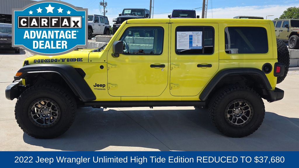 Used 2022 Jeep Wrangler Unlimited High Tide with VIN 1C4HJXDG5NW204040 for sale in Kansas City