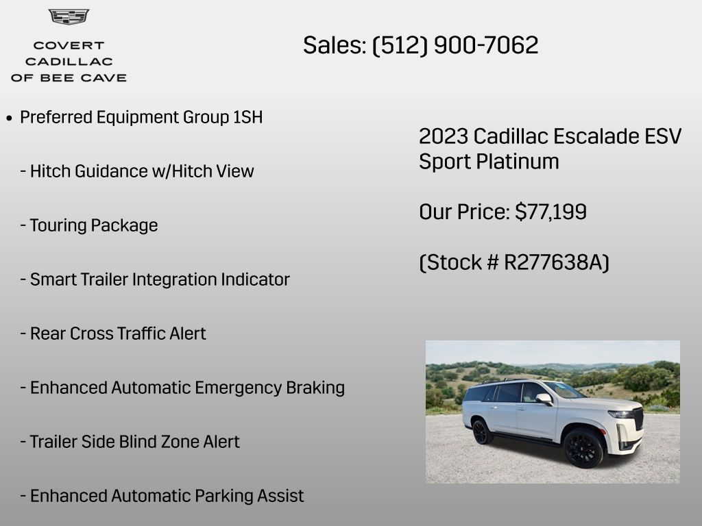 Used Car 2023 Cadillac Escalade Esv  Sport Platinum For Sale Under $80,000 In Austin, Texas