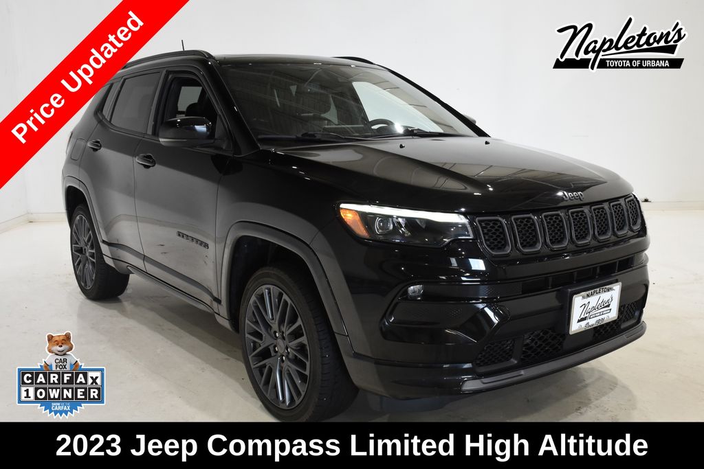 Diamond Black Crystal Pearlcoat 2023 Jeep Compass SUV / Crossover Four-Wheel Drive 8-Speed Automatic