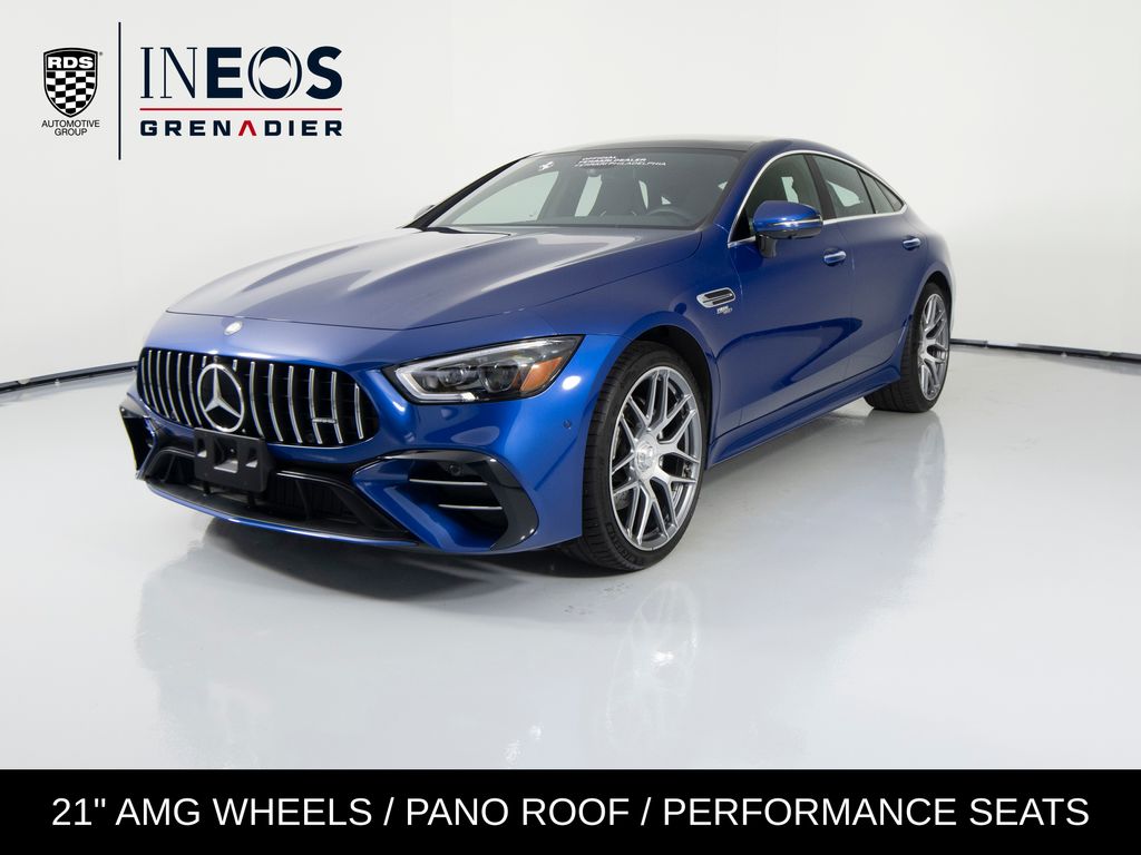 Starling Blue Metallic 2024 Mercedes-Benz AMG GT Coupe All-Wheel Drive 9-Speed Automatic