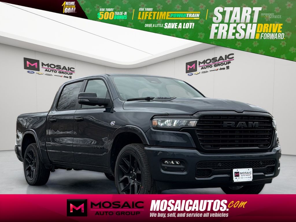 Forged Blue Metallic 2026 RAM 1500 Laramie Crew Cab 4WD Pickup Truck Four-Wheel Drive 8-Speed Automatic