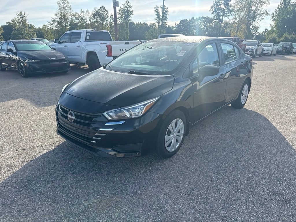 Super Black Metallic 2024 Nissan Versa Sedan Front-Wheel Drive Continuously Variable Transmission