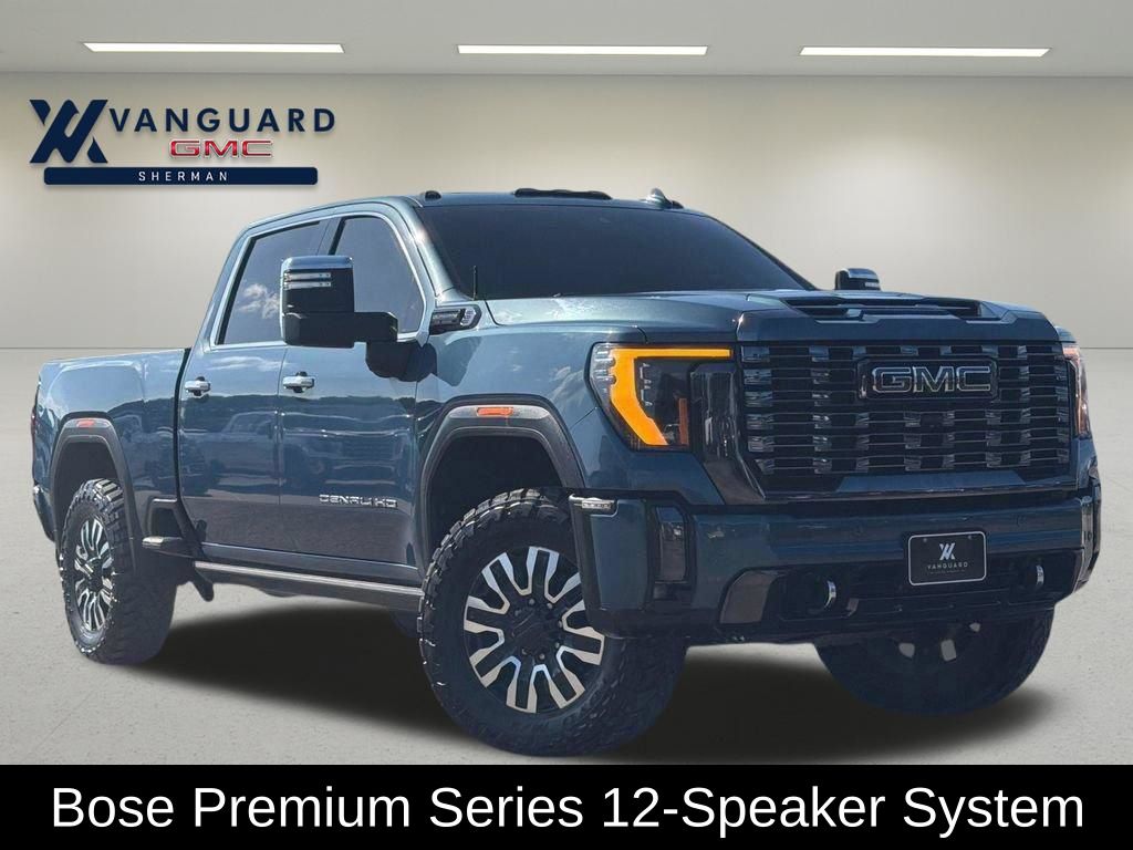 Downpour Metallic 2024 GMC Sierra 2500HD Denali Ultimate Crew Cab 4WD Pickup Truck Four-Wheel Drive Automatic