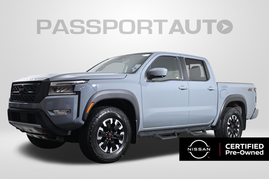 Boulder Gray Pearl 2023 Nissan Frontier PRO-4X Crew Cab 4WD Pickup Truck Four-Wheel Drive Automatic