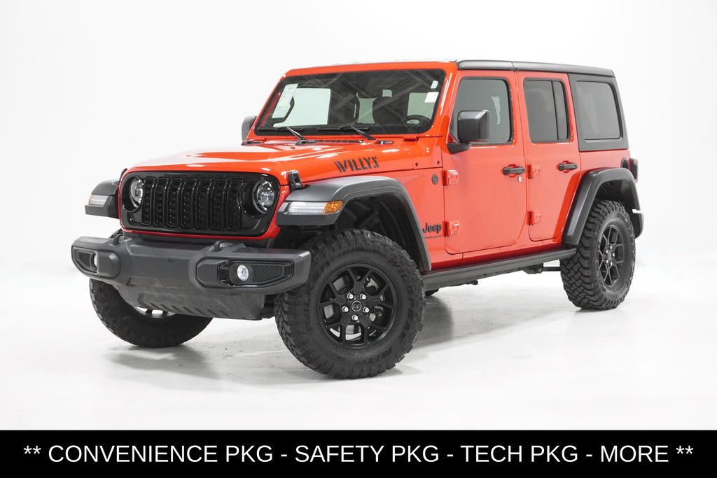 Firecracker Red Clearcoat 2025 Jeep Wrangler Willys 4-Door 4WD SUV / Crossover Four-Wheel Drive 8-Speed Automatic