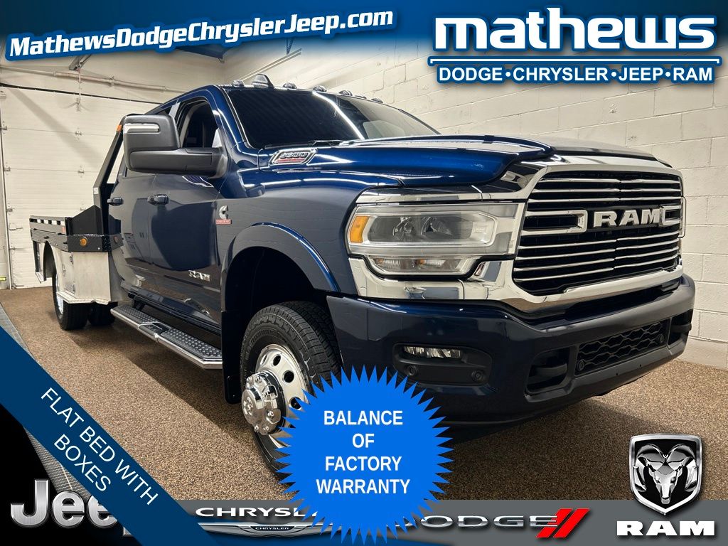 Patriot Blue Pearlcoat 2024 RAM 3500 Chassis Pickup Truck Four-Wheel Drive 6-Speed Automatic