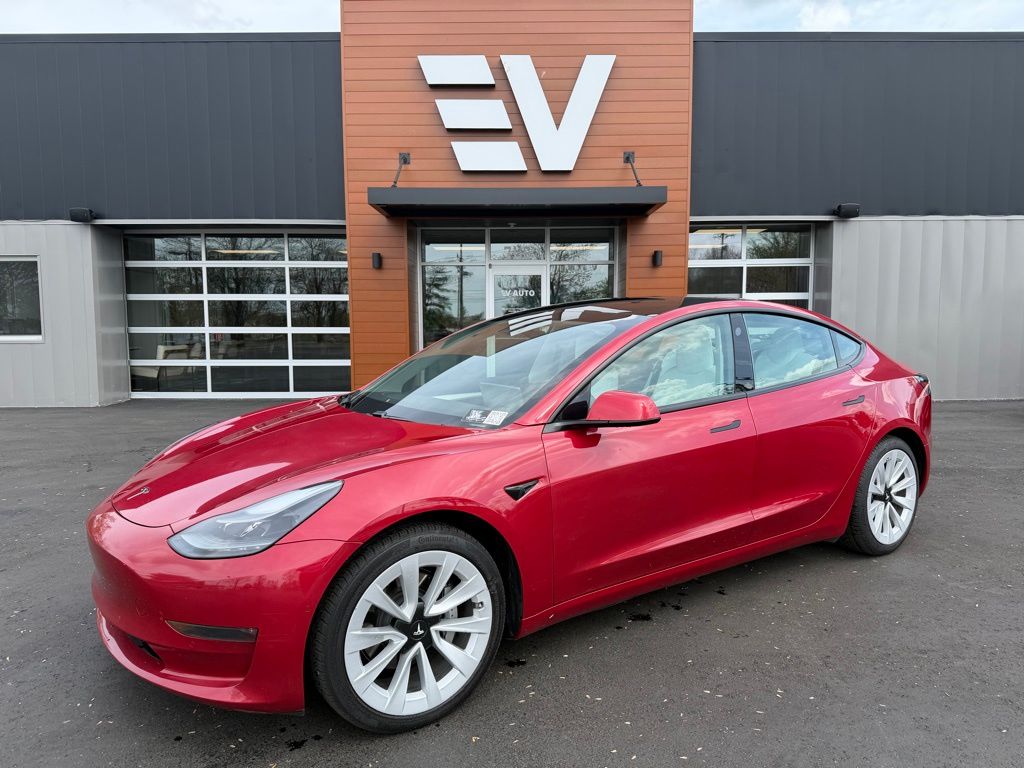 Red Multi-Coat 2021 Tesla Model 3 Long Range AWD Sedan All-Wheel Drive 1-Speed Automatic