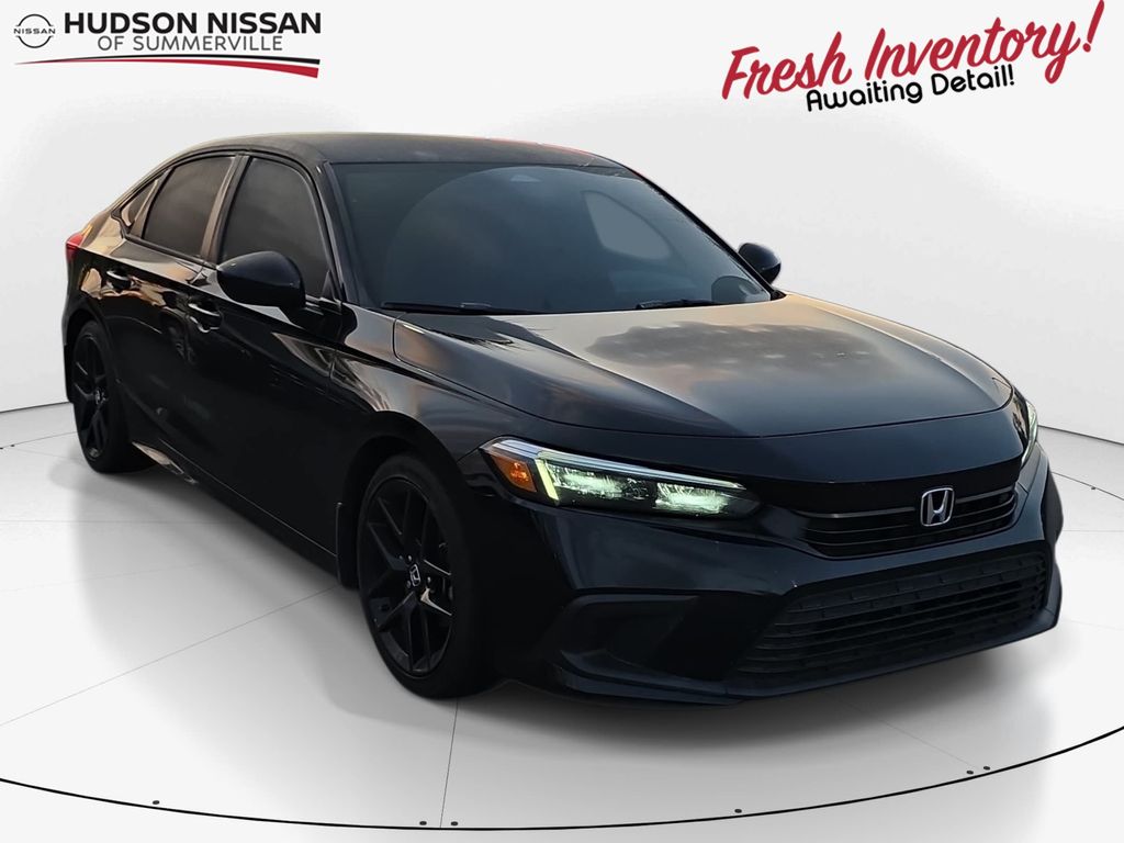 Black 2023 Honda Civic Sedan Front-Wheel Drive Continuously Variable Transmission